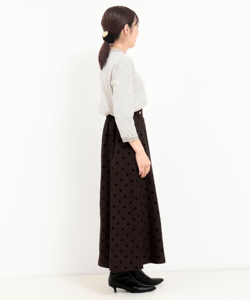 MICO COULIER（ミコクリエ）の「リブ部分シアー カットソー7分袖（Tシャツ/カットソー・レディース・ブラック/グレイッシュベージュ/オフホワイト・38）」の10枚目の写真