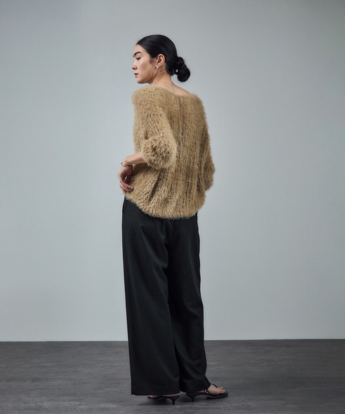 SALON adam et rope'（サロン アダム エ ロペ）の「【WEB限定】ウォッシャブルウールカシミヤワイドパンツ（その他パンツ・レディース・ブラック/ブラウン/グレー・M/S）」の5枚目の写真