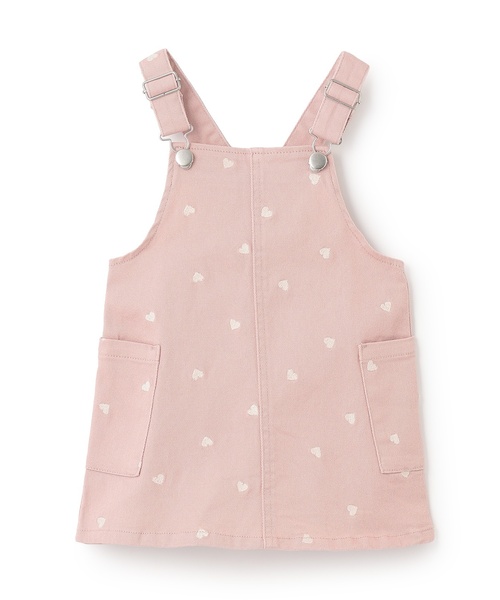 petit main（プティマイン）の「【リンク】刺しゅうサロペスカート（ジャンパースカート・キッズ・ピンク/アイボリー/ブルー・S/M/L）」の3枚目の写真