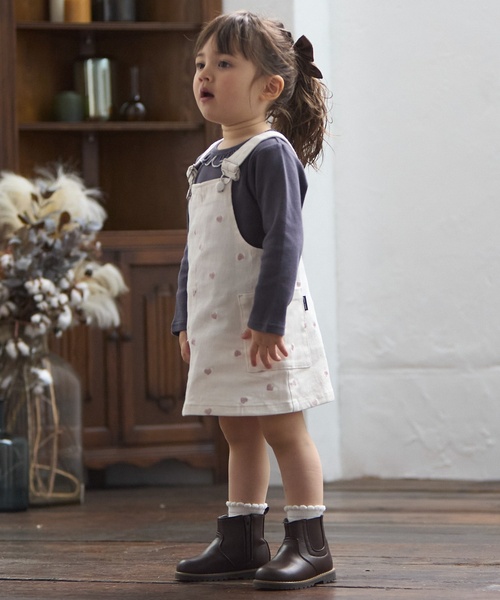 petit main（プティマイン）の「【リンク】刺しゅうサロペスカート（ジャンパースカート・キッズ・ピンク/アイボリー/ブルー・S/M/L）」の15枚目の写真