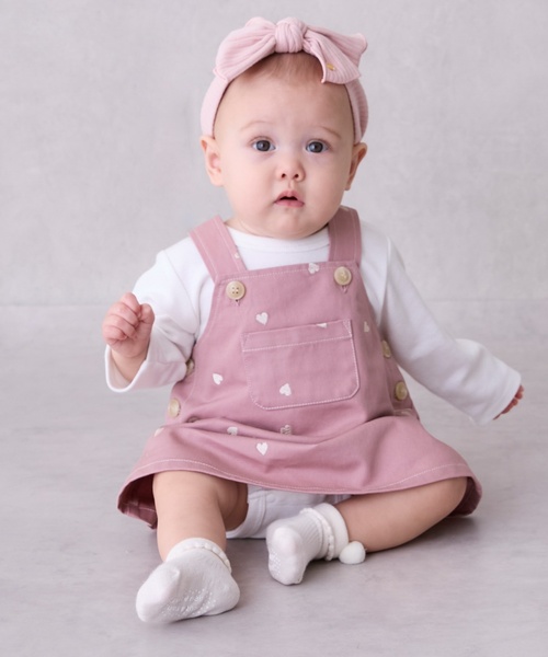 petit main（プティマイン）の「【リンク】刺しゅうサロペスカート（ジャンパースカート・キッズ・ピンク/アイボリー/ブルー・S/M/L）」の14枚目の写真