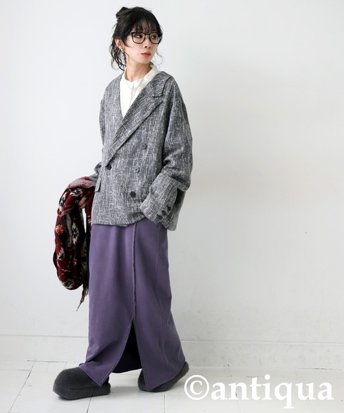 antiqua(アンティカ)の「ツイードジャケット(テーラードジャケット・レディース・グレー/ブラック・ONESIZE)」の7枚目の写真