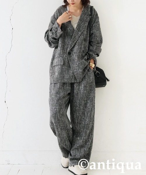 antiqua(アンティカ)の「ツイードジャケット(テーラードジャケット・レディース・グレー/ブラック・ONESIZE)」の10枚目の写真
