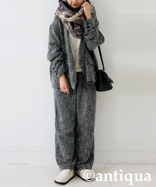 antiqua(アンティカ)の「ツイードジャケット(テーラードジャケット・レディース・グレー/ブラック・ONESIZE)」の12枚目の写真