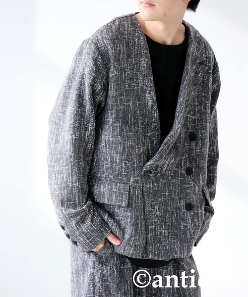 antiqua(アンティカ)の「ツイードジャケット(テーラードジャケット・レディース・グレー/ブラック・ONESIZE)」の16枚目の写真