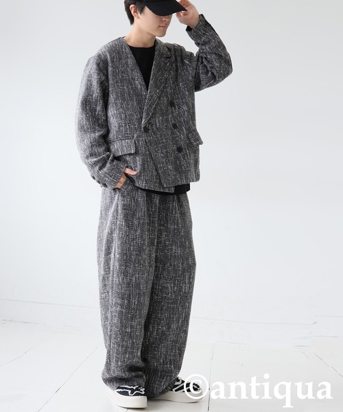 antiqua(アンティカ)の「ツイードジャケット(テーラードジャケット・レディース・グレー/ブラック・ONESIZE)」の14枚目の写真