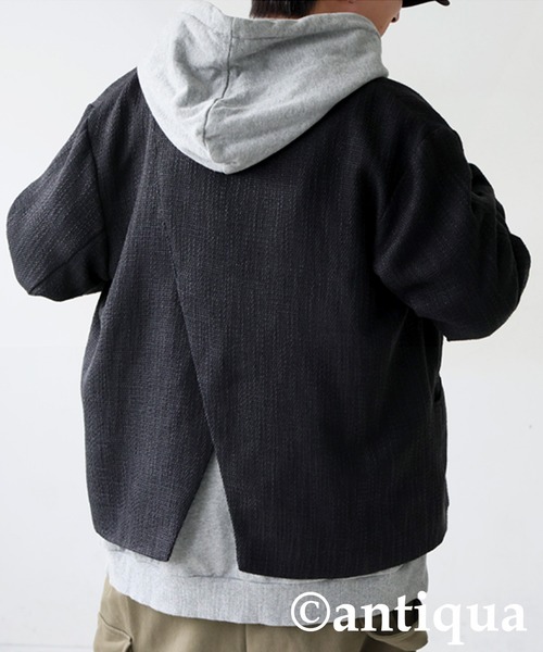 antiqua(アンティカ)の「ツイードジャケット(テーラードジャケット・レディース・グレー/ブラック・ONESIZE)」の3枚目の写真