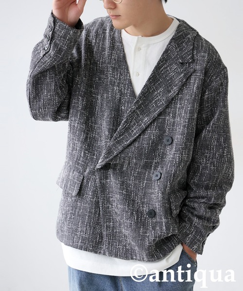 antiqua(アンティカ)の「ツイードジャケット(テーラードジャケット・レディース・グレー/ブラック・ONESIZE)」の20枚目の写真