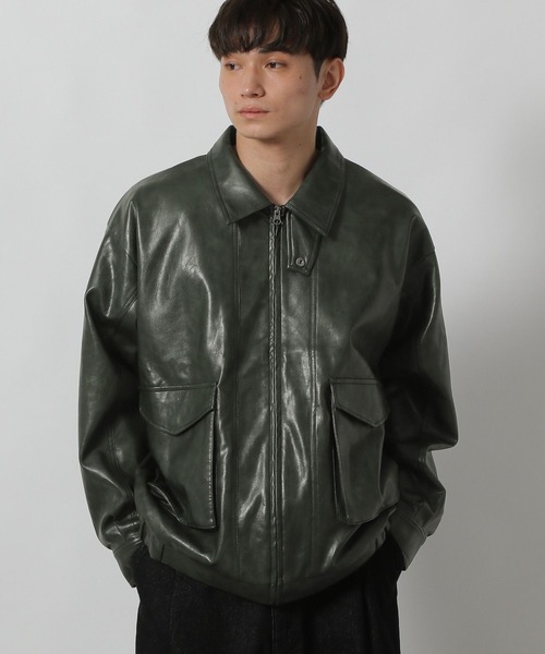 PUレザーA2ブルゾン / 592153（ブルゾン）｜LAKOLE（ラコレ）の