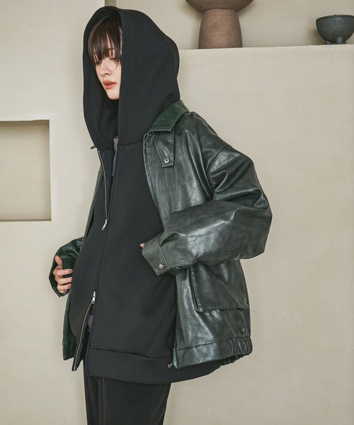 PUレザーA2ブルゾン / 592153（ブルゾン）｜LAKOLE（ラコレ）の