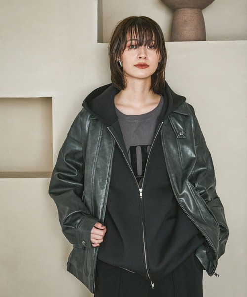 セール】PUレザーA2ブルゾン / 592153（ブルゾン）｜LAKOLE（ラコレ