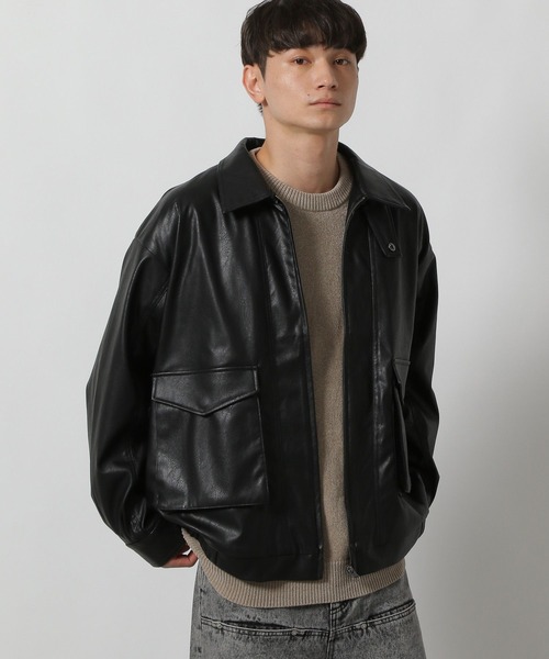 セール】PUレザーA2ブルゾン / 592153（ブルゾン）｜LAKOLE（ラコレ