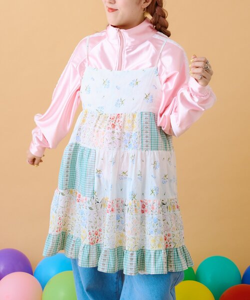 セール】【あみこ企画】お花パッチワークキャミワンピ（ワンピース