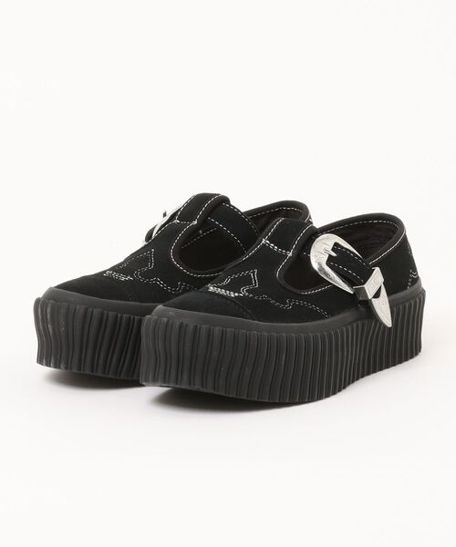 CONVERSE(コンバース)の「【CONVERSE】コンバース ALL STAR LIFTED RIBTAPE T-STRAP WT OX(オールスター リフテッド リブテープ T-ストラップ WT OX)(スニーカー・レディース・ブラック/ストーン・4.5/5/5.5/4)」の2枚目の写真