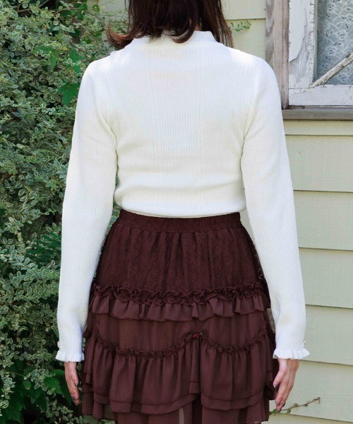 axes femme（アクシーズファム）の「バラボトルネックリブニット（ニット/セーター・レディース・イエロー/ブルー/ブラック/キナリ/ワイン/ピンク/ミント/グレイッシュベージュ・FREE）」の10枚目の写真