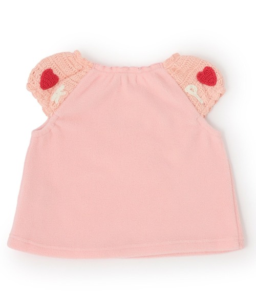 KP（ケーピー）の「かぎ針編み＆フリース ベスト（ベスト・キッズ・レッド/ピンク・80ｃｍ/90cm/100cm/110cm/120cm/130cm）」の3枚目の写真