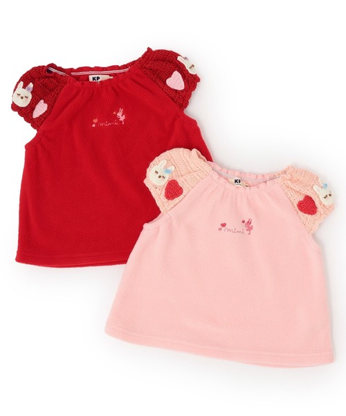 KP（ケーピー）の「かぎ針編み＆フリース ベスト（ベスト・キッズ・レッド/ピンク・80ｃｍ/90cm/100cm/110cm/120cm/130cm）」の10枚目の写真