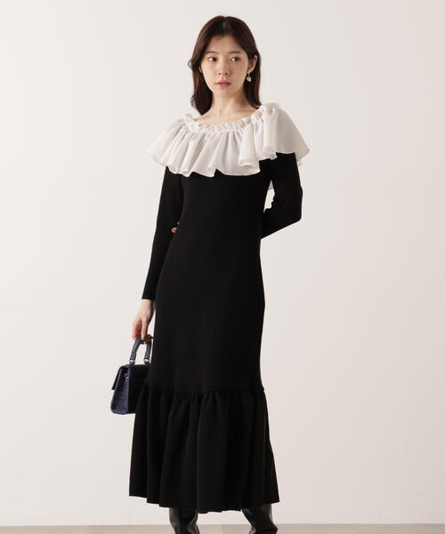 PROPORTION BODY DRESSING（プロポーションボディドレッシング）の「２Ｗａｙオフショルニットワンピース / 1215240105（ワンピース・レディース・グレー/ブラック・MEDIUM/P/S）」の6枚目の写真
