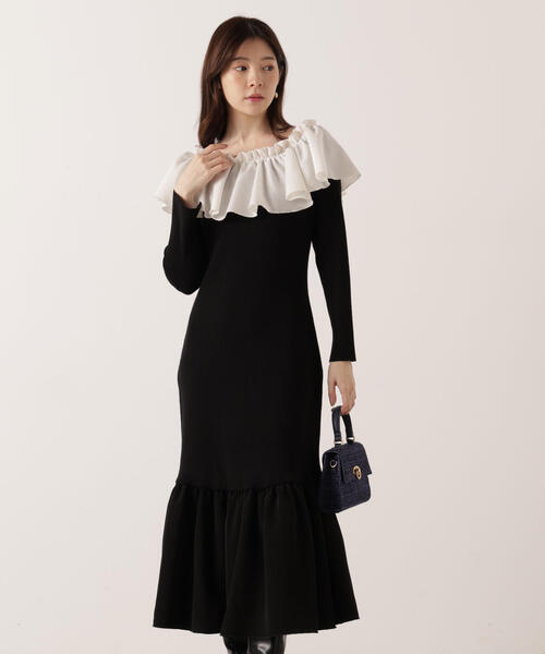 PROPORTION BODY DRESSING（プロポーションボディドレッシング）の「２Ｗａｙオフショルニットワンピース / 1215240105（ワンピース・レディース・グレー/ブラック・MEDIUM/P/S）」の10枚目の写真