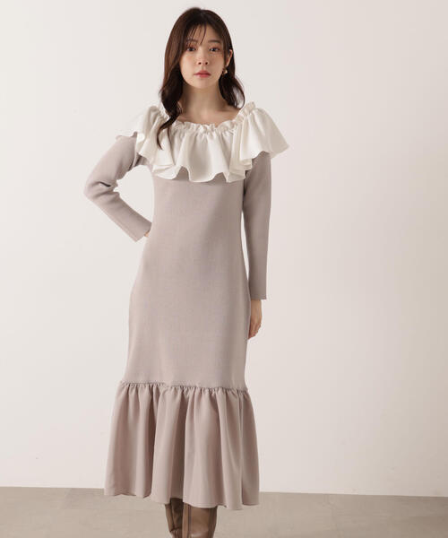 PROPORTION BODY DRESSING（プロポーションボディドレッシング）の「２Ｗａｙオフショルニットワンピース / 1215240105（ワンピース・レディース・グレー/ブラック・MEDIUM/P/S）」の16枚目の写真