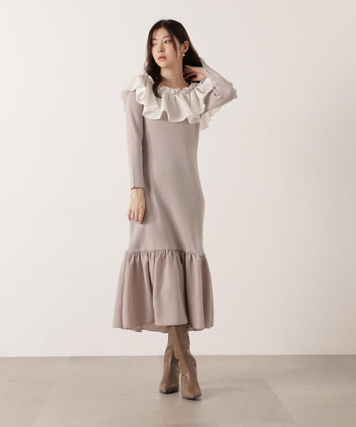 PROPORTION BODY DRESSING（プロポーションボディドレッシング）の「２Ｗａｙオフショルニットワンピース / 1215240105（ワンピース・レディース・グレー/ブラック・MEDIUM/P/S）」の17枚目の写真