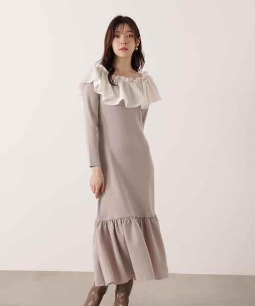 PROPORTION BODY DRESSING（プロポーションボディドレッシング）の「２Ｗａｙオフショルニットワンピース / 1215240105（ワンピース・レディース・グレー/ブラック・MEDIUM/P/S）」の20枚目の写真