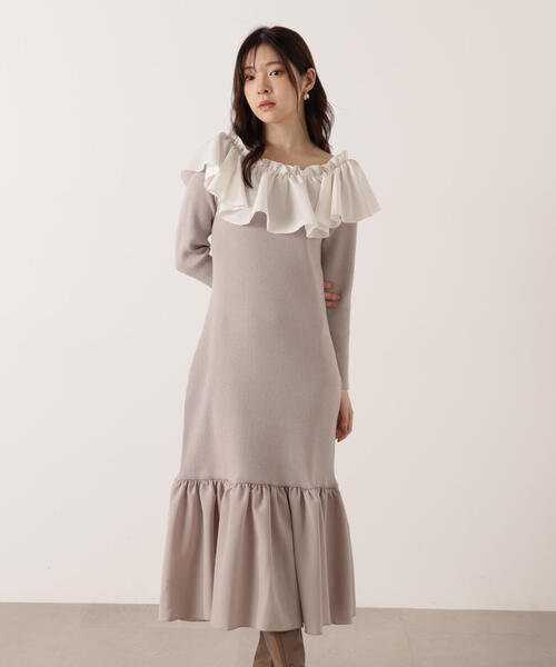 PROPORTION BODY DRESSING（プロポーションボディドレッシング）の「２Ｗａｙオフショルニットワンピース / 1215240105（ワンピース・レディース・グレー/ブラック・MEDIUM/P/S）」の21枚目の写真