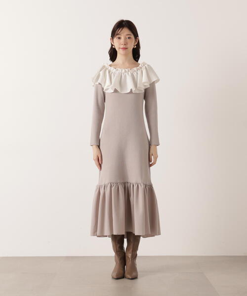 PROPORTION BODY DRESSING（プロポーションボディドレッシング）の「２Ｗａｙオフショルニットワンピース / 1215240105（ワンピース・レディース・グレー/ブラック・MEDIUM/P/S）」の22枚目の写真