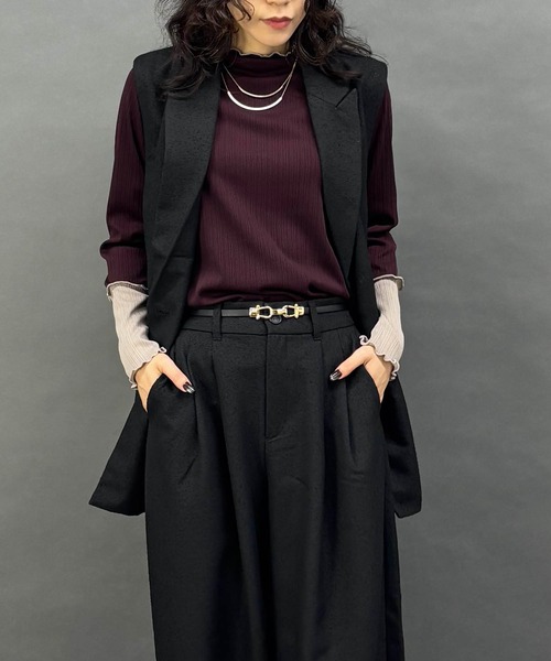 NICOLE white(ニコルホワイト)の「【セットアップ対応】ジレ(ベスト・レディース・ブラック・FREE)」の4枚目の写真