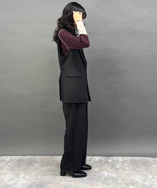 NICOLE white(ニコルホワイト)の「【セットアップ対応】ジレ(ベスト・レディース・ブラック・FREE)」の9枚目の写真
