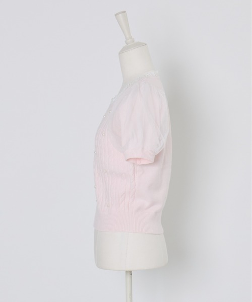 mellfy memory（メルフィーメモリー）の「Pearl cable knit Lace arm warmer ニット（ニット/セーター・レディース・ホワイト/ピンク・FREE）」の9枚目の写真