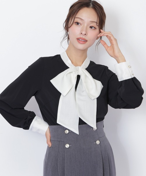 JILL by JILL STUART(ジルバイジルスチュアート)の「◇ ビッグボウタイブラウス(シャツ/ブラウス・レディース・ホワイト/ブラック/ピンク・FREE)」の8枚目の写真