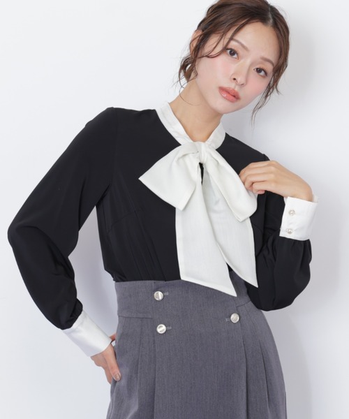 JILL by JILL STUART(ジルバイジルスチュアート)の「◇ ビッグボウタイブラウス(シャツ/ブラウス・レディース・ホワイト/ブラック/ピンク・FREE)」の5枚目の写真