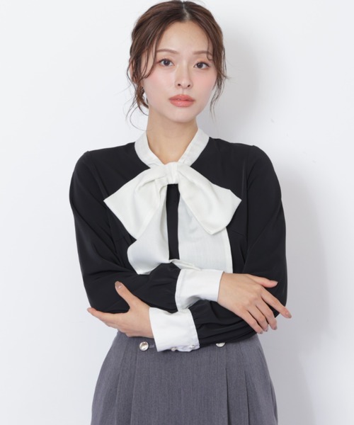 JILL by JILL STUART(ジルバイジルスチュアート)の「◇ ビッグボウタイブラウス(シャツ/ブラウス・レディース・ホワイト/ブラック/ピンク・FREE)」の7枚目の写真