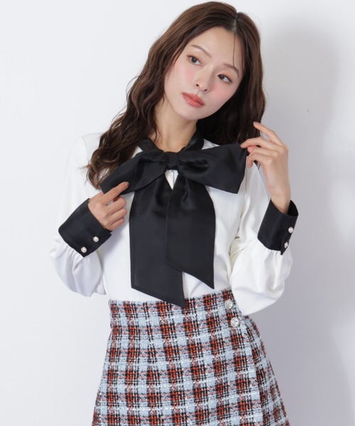 JILL by JILL STUART(ジルバイジルスチュアート)の「◇ ビッグボウタイブラウス(シャツ/ブラウス・レディース・ホワイト/ブラック/ピンク・FREE)」の18枚目の写真