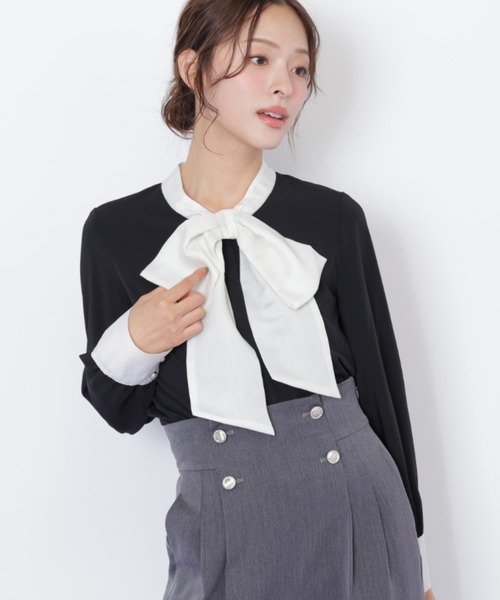 JILL by JILL STUART(ジルバイジルスチュアート)の「◇ ビッグボウタイブラウス(シャツ/ブラウス・レディース・ホワイト/ブラック/ピンク・FREE)」の6枚目の写真
