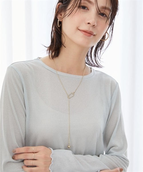 7days Life Styling(セブンデイズライフスタイリング)の「ラメシアーボートネックプルオーバー(Tシャツ/カットソー・レディース・グレー/ブラック・M/L/LL/3L)」の17枚目の写真