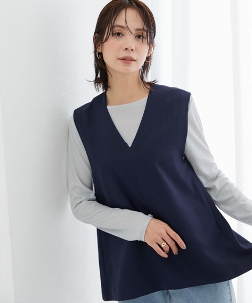 7days Life Styling(セブンデイズライフスタイリング)の「ラメシアーボートネックプルオーバー(Tシャツ/カットソー・レディース・グレー/ブラック・M/L/LL/3L)」の3枚目の写真