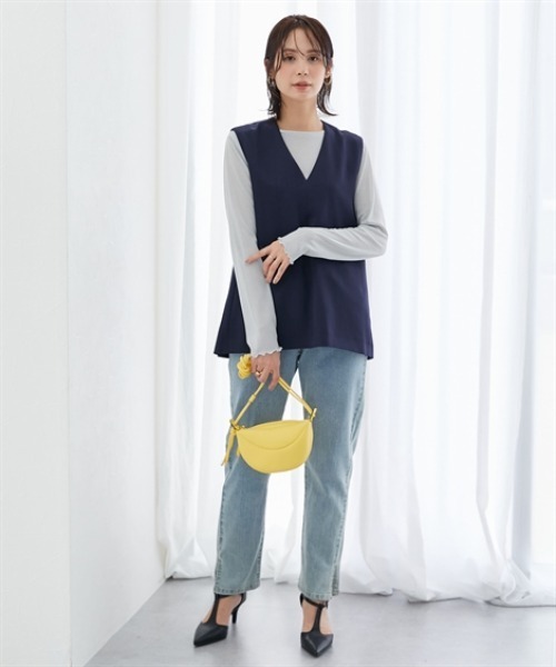7days Life Styling(セブンデイズライフスタイリング)の「ラメシアーボートネックプルオーバー(Tシャツ/カットソー・レディース・グレー/ブラック・M/L/LL/3L)」の4枚目の写真