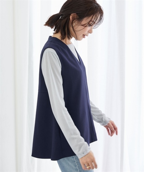 7days Life Styling(セブンデイズライフスタイリング)の「ラメシアーボートネックプルオーバー(Tシャツ/カットソー・レディース・グレー/ブラック・M/L/LL/3L)」の5枚目の写真