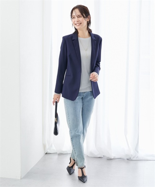 7days Life Styling(セブンデイズライフスタイリング)の「ラメシアーボートネックプルオーバー(Tシャツ/カットソー・レディース・グレー/ブラック・M/L/LL/3L)」の6枚目の写真