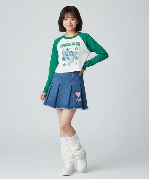 セール】【エンジェルブルー】ナカムラくん柄/デニムプリーツ（デニム