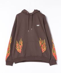 VANS ヴァンズ M Flames blow out HST スウェットプルオーバー 125K1034400 BROWN