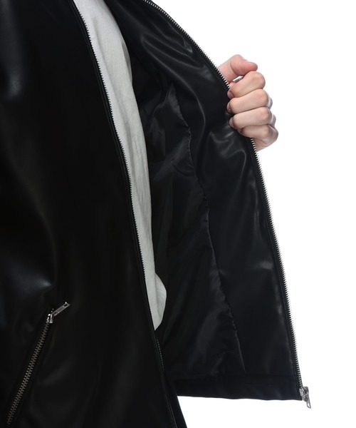 S&SONS(エスアンドサンズ)の「S&SONS (エスアンドサンズ) シングル ライダース ジャケット 合成皮革(ライダースジャケット・メンズ・ブラック・LL/L/M)」の12枚目の写真