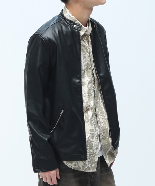 S&SONS(エスアンドサンズ)の「S&SONS (エスアンドサンズ) シングル ライダース ジャケット 合成皮革(ライダースジャケット・メンズ・ブラック・LL/L/M)」の19枚目の写真