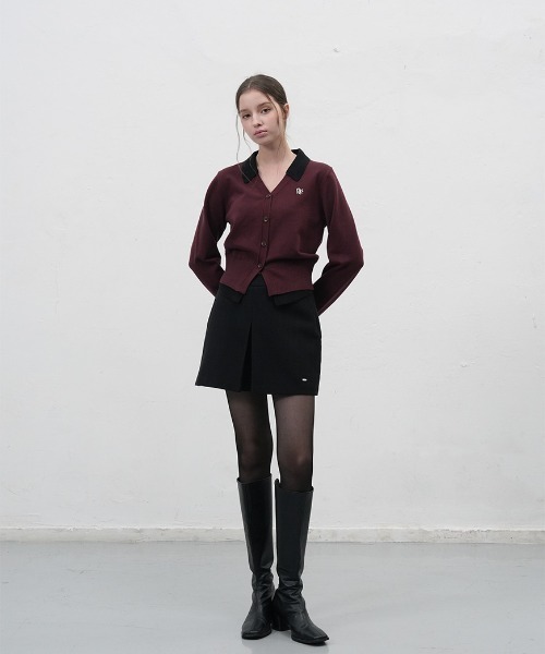 GENERAL IDEA（ジェネラルアイデア）の「essential collar layerd cardigan シャツレイヤード風ニットカーディガン（カーディガン/ボレロ・レディース・グレー/ワイン/ブラック・L/M/S）」の14枚目の写真