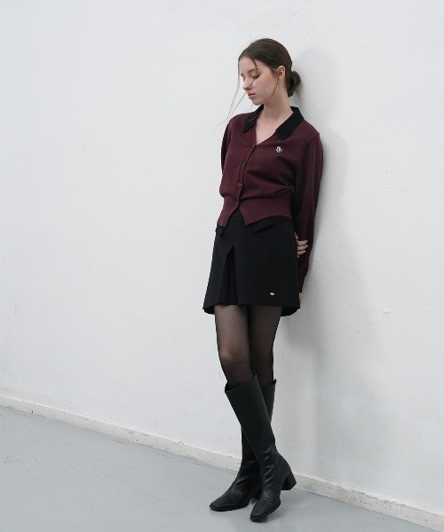 GENERAL IDEA（ジェネラルアイデア）の「essential collar layerd cardigan シャツレイヤード風ニットカーディガン（カーディガン/ボレロ・レディース・グレー/ワイン/ブラック・L/M/S）」の13枚目の写真