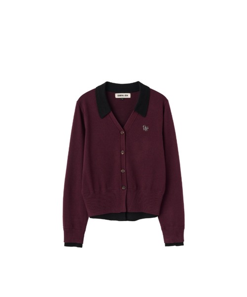 GENERAL IDEA（ジェネラルアイデア）の「essential collar layerd cardigan シャツレイヤード風ニットカーディガン（カーディガン/ボレロ・レディース・グレー/ワイン/ブラック・L/M/S）」の16枚目の写真
