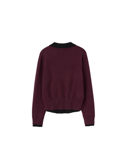 GENERAL IDEA（ジェネラルアイデア）の「essential collar layerd cardigan シャツレイヤード風ニットカーディガン（カーディガン/ボレロ・レディース・グレー/ワイン/ブラック・L/M/S）」の17枚目の写真