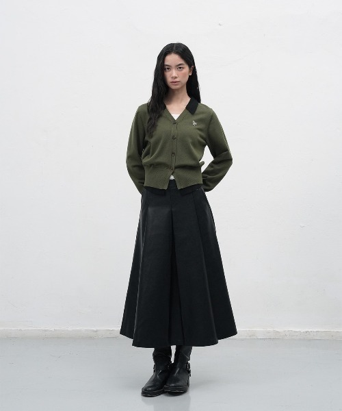 GENERAL IDEA（ジェネラルアイデア）の「essential collar layerd cardigan シャツレイヤード風ニットカーディガン（カーディガン/ボレロ・レディース・グレー/ワイン/ブラック・L/M/S）」の19枚目の写真